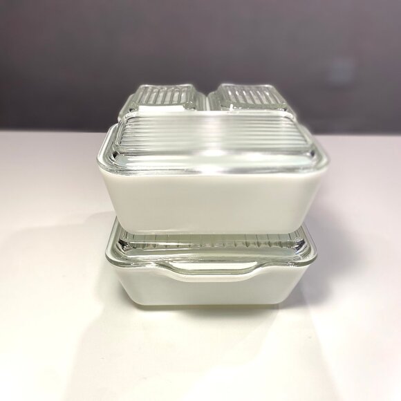 Pyrex Vintage Butterprint Refrigerator Dishes With Lids Complete Set - Picture 5 of 12